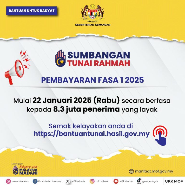 STR 2025 TARIKH BAYAR FASA 1: SEMAK STATUS LAYAK ATAU TIDAK 1 STR 2025 TARIKH BAYAR FASA 1